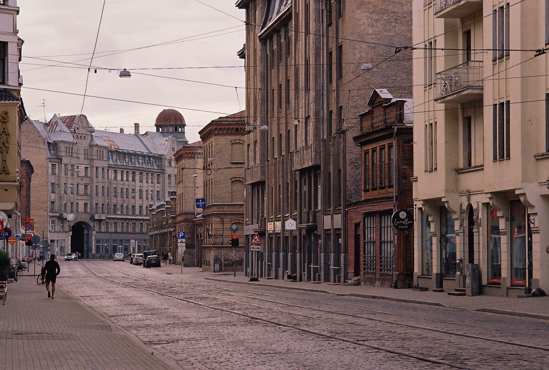 Evening street in Rīga Evening street in Rīga
