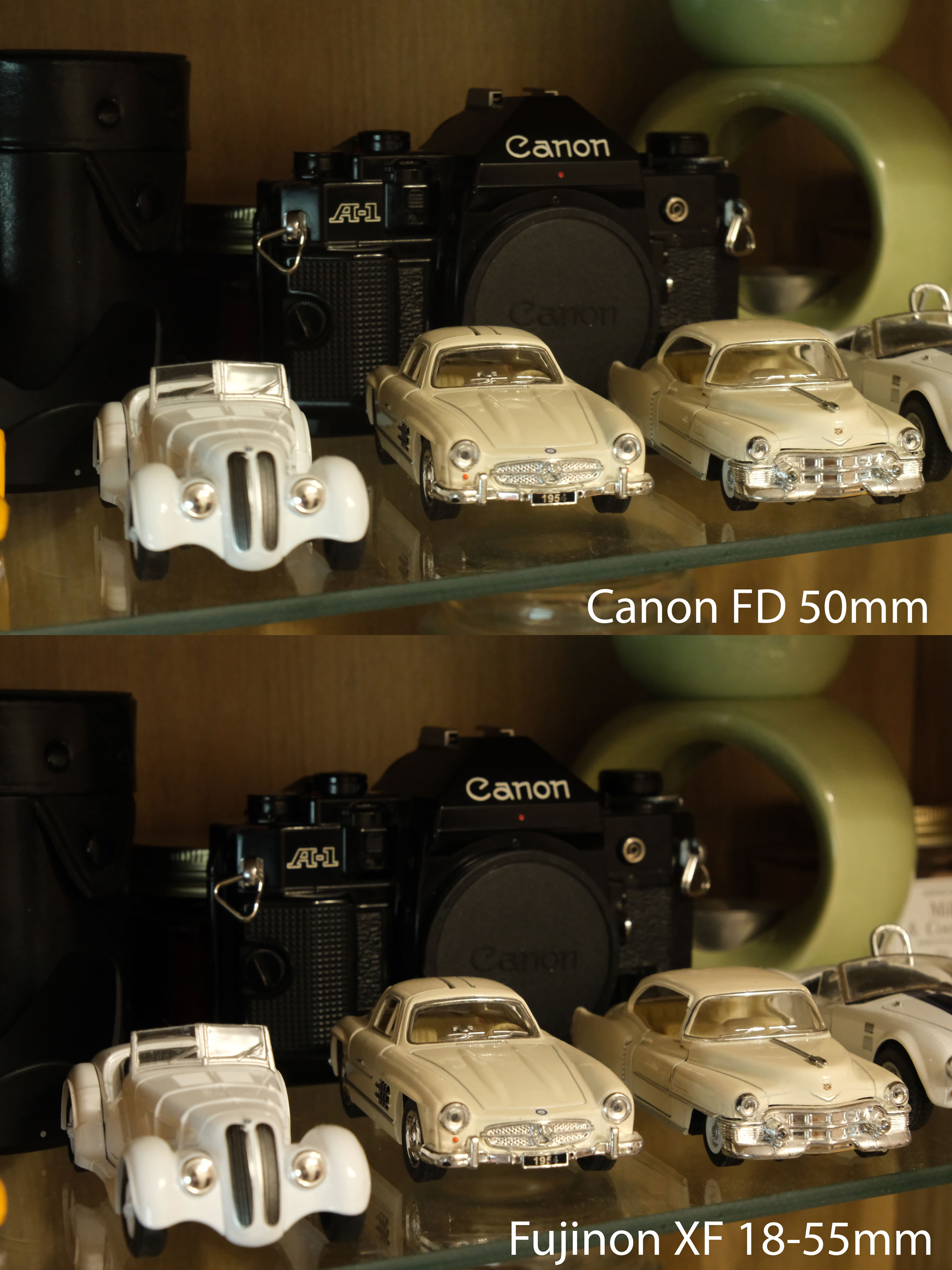 Canon FDn 50mm & Fujinon XF 18-55mm comparison
