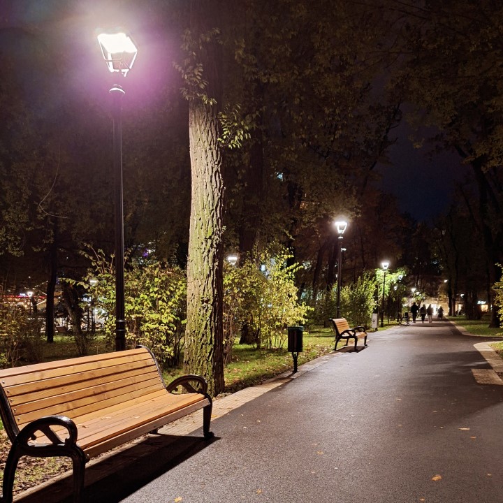 Rainy evening in Chișinău park